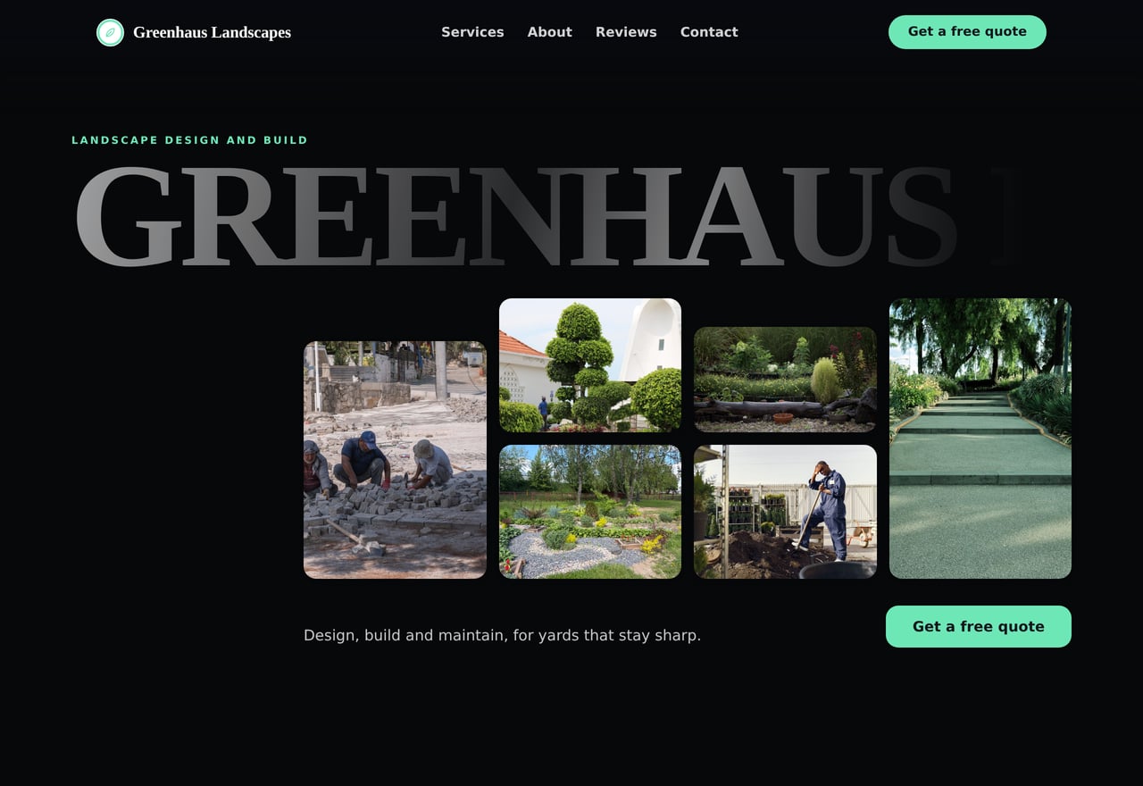 Greenhaus Landscapes - a site built with Notice