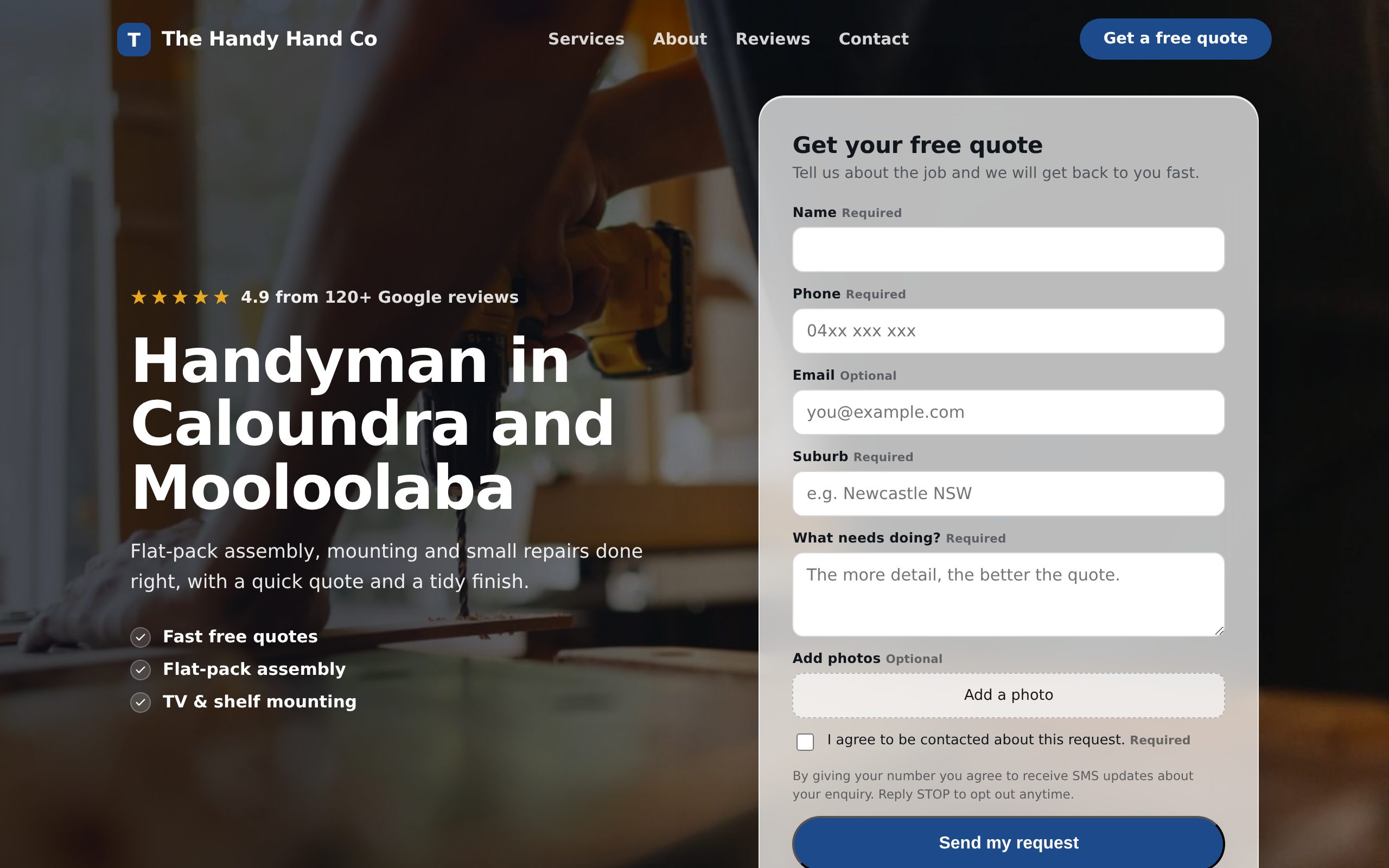 The Handy Hand Co - a site built with BookingSprint
